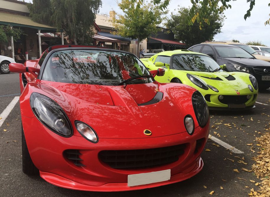Andrew's Elise and David's Exige amidst the autumn leaves Strath