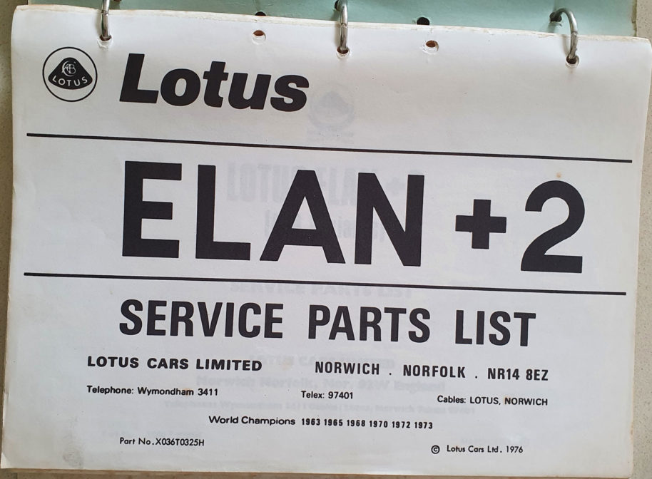 Elan Service Parts List